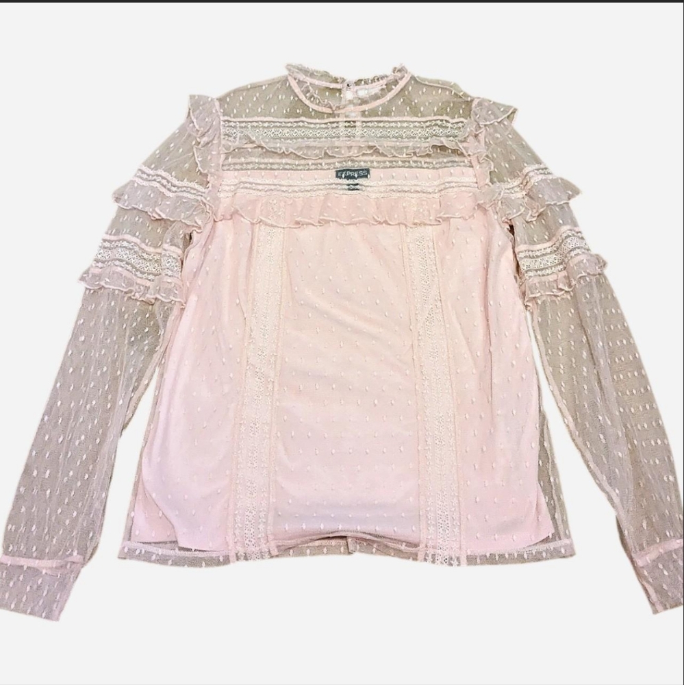 Express Pink Lace Blouse